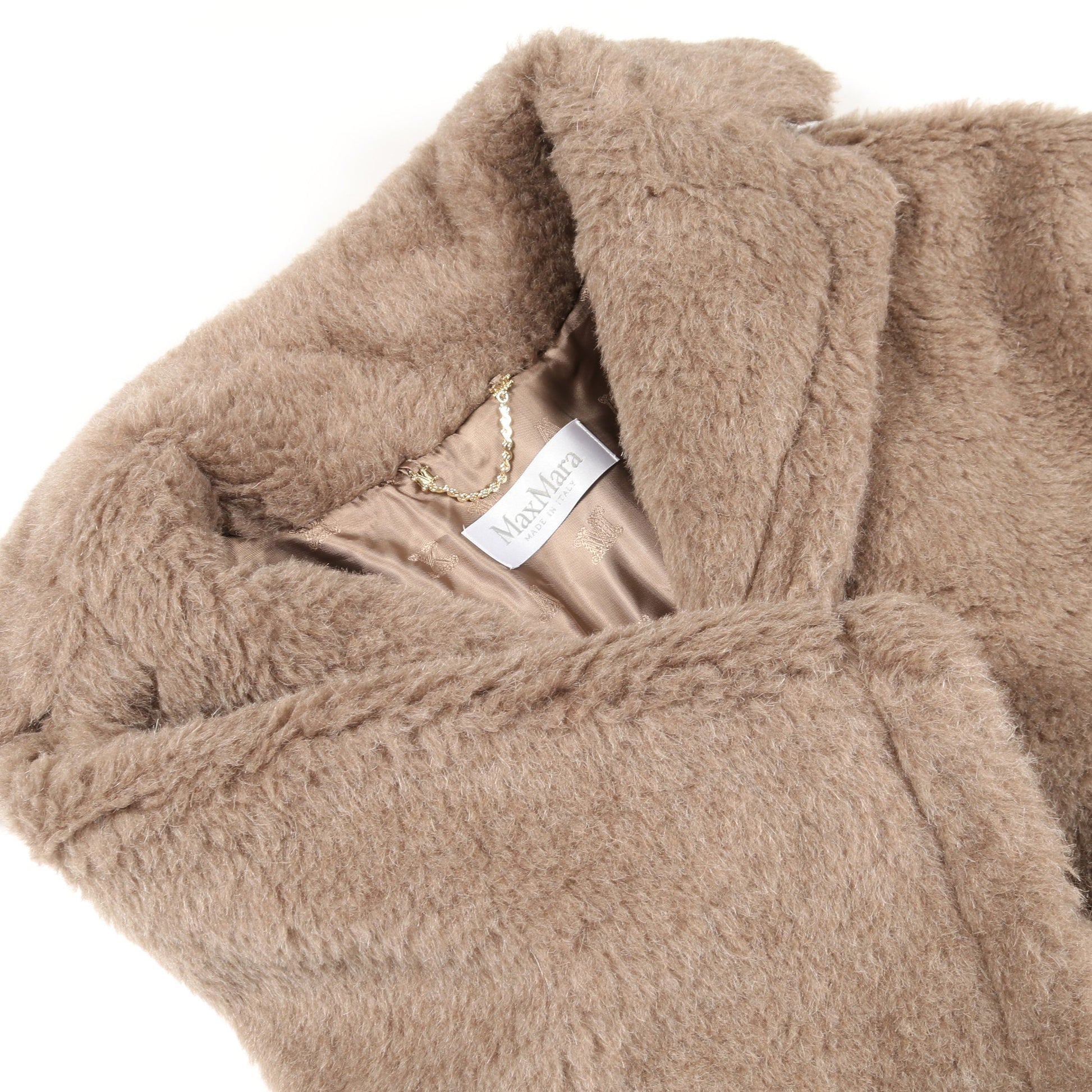テディベア ケープ ジャケット アルパカ ウール シルク グレーブラウン マックスマーラ アウター Max Mara