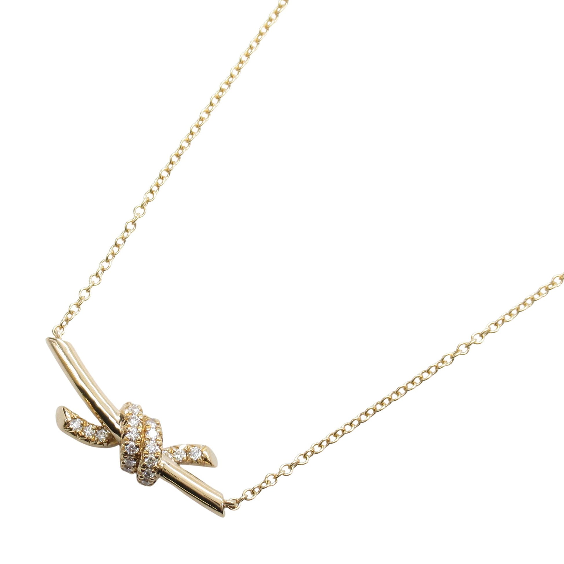 ノット スモール ペンダン トネックレス ネックレス K18YG ダイヤモンド イエローゴールド クリア ティファニー アクセサリー TIFFANY & Co.