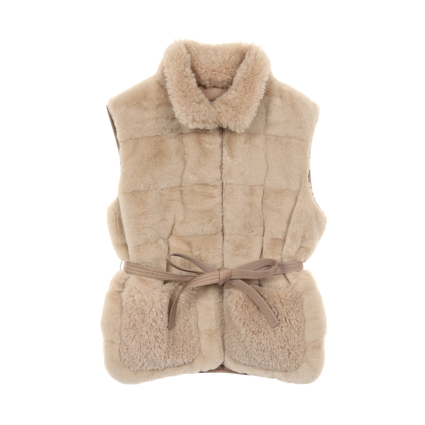 JOUI フェイクファーテディ ダウンベスト ベージュ 25AW モンクレール アウター MONCLER