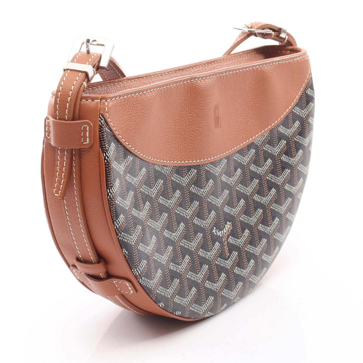 ヒロンデル ショルダーバッグ コーティングキャンバス レザー ブラウン ブラック ホワイト ゴヤール バッグ GOYARD