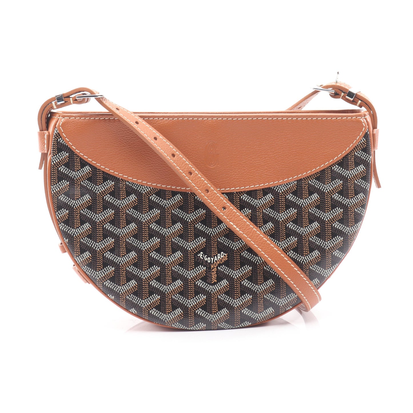 ヒロンデル ショルダーバッグ コーティングキャンバス レザー ブラウン ブラック ホワイト ゴヤール バッグ GOYARD