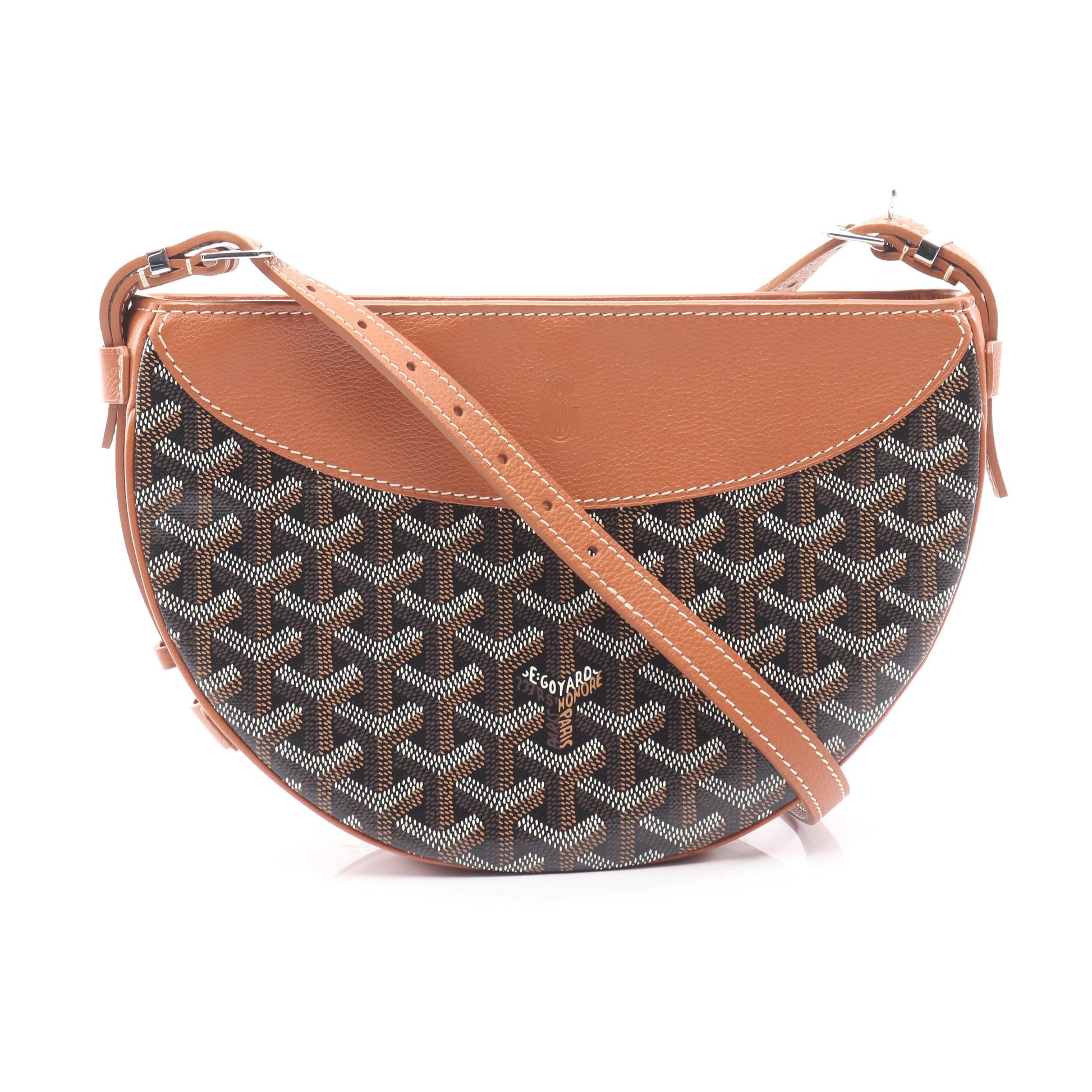 ヒロンデル ショルダーバッグ コーティングキャンバス レザー ブラウン ブラック ホワイト ゴヤール バッグ GOYARD