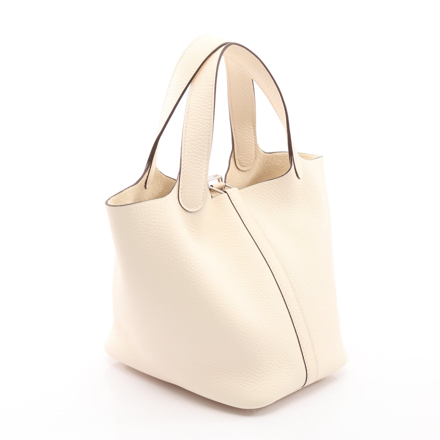 ピコタンロックPM ナタ ハンドバッグ トリヨンクレマンス アイボリー シルバー金具 K刻印 エルメス バッグ HERMES