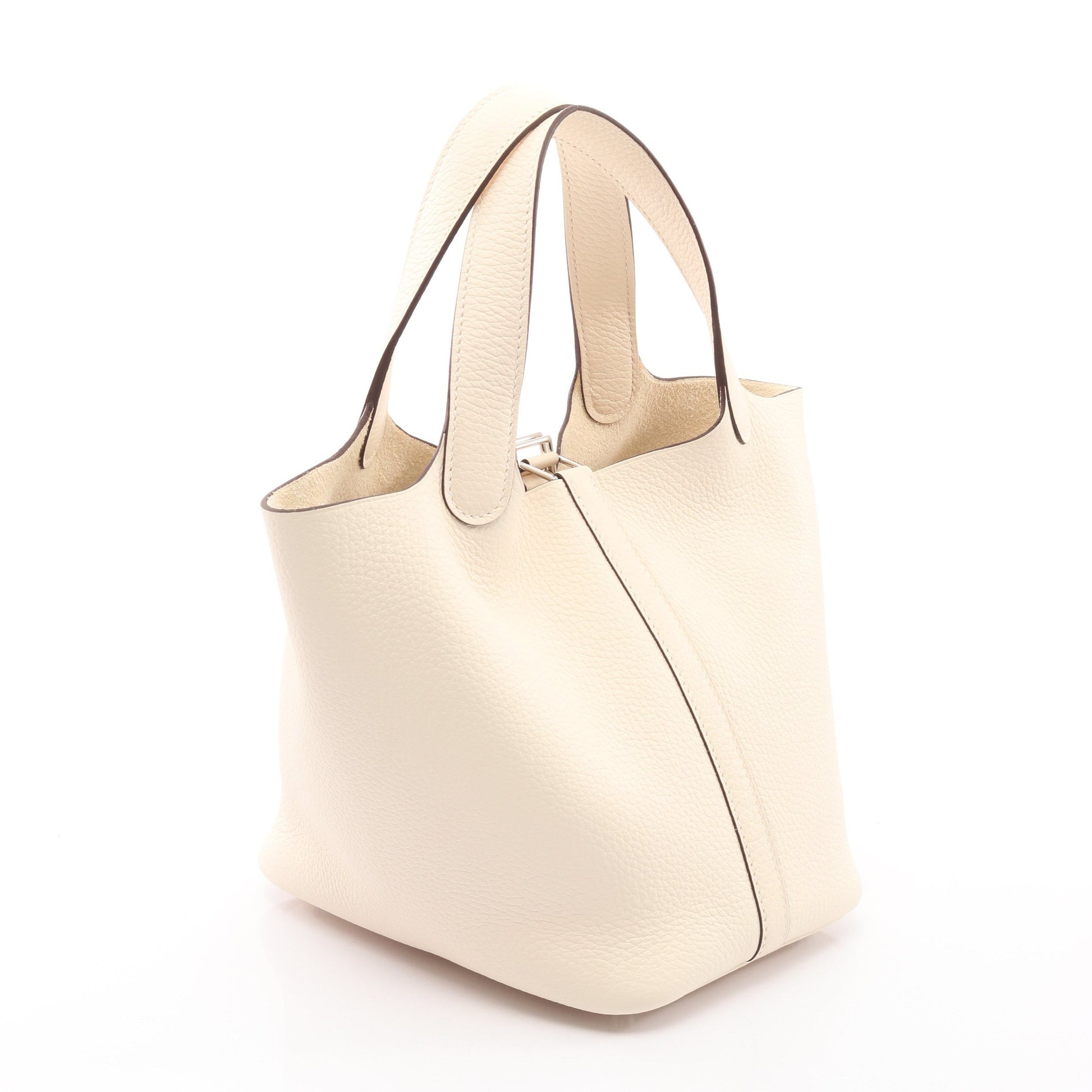 ピコタンロックPM ナタ ハンドバッグ トリヨンクレマンス アイボリー シルバー金具 K刻印 エルメス バッグ HERMES
