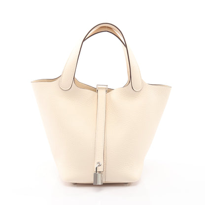 ピコタンロックPM ナタ ハンドバッグ トリヨンクレマンス アイボリー シルバー金具 K刻印 エルメス バッグ HERMES