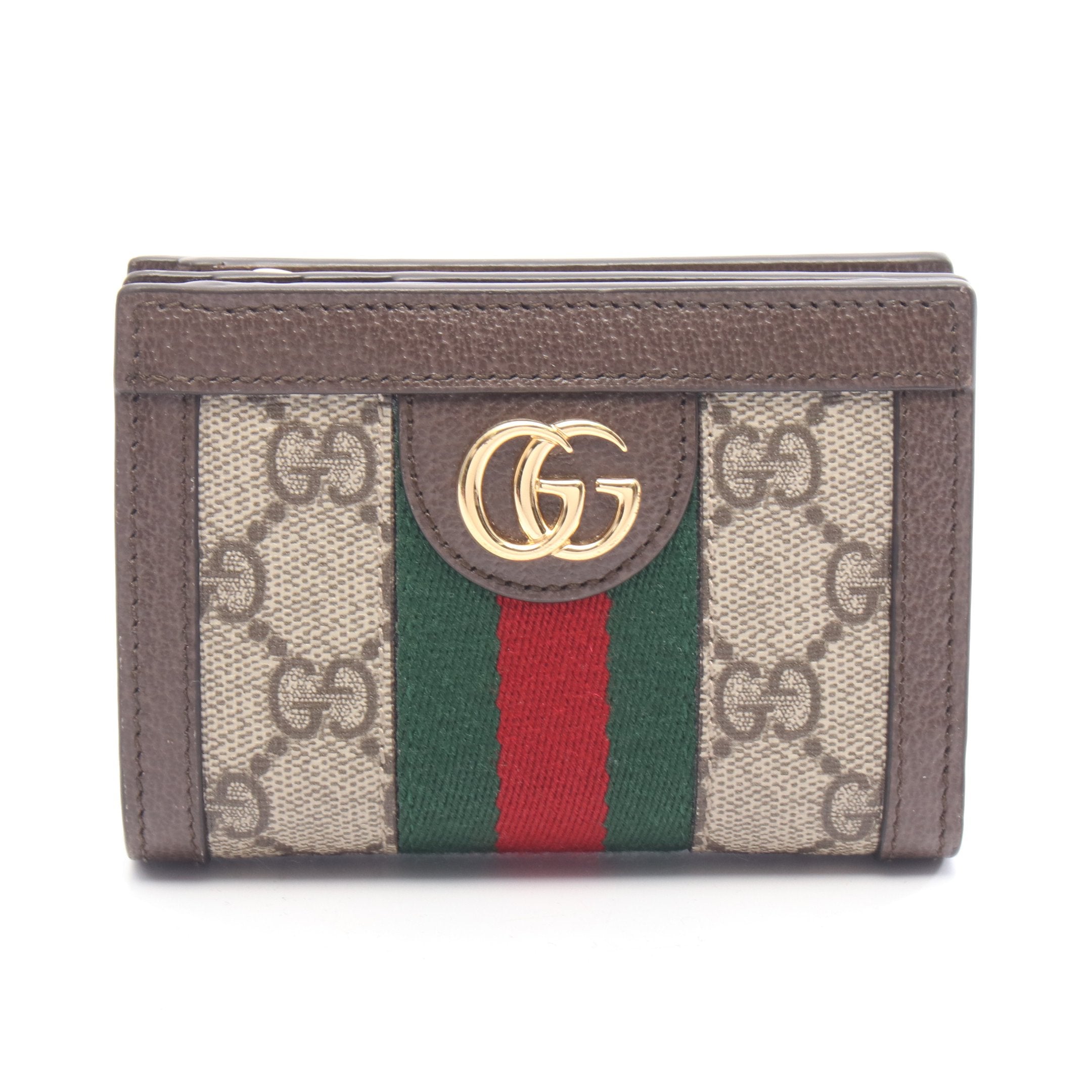 オフディア GGスプリーム 二つ折り財布 PVC レザー ベージュ ブラウン