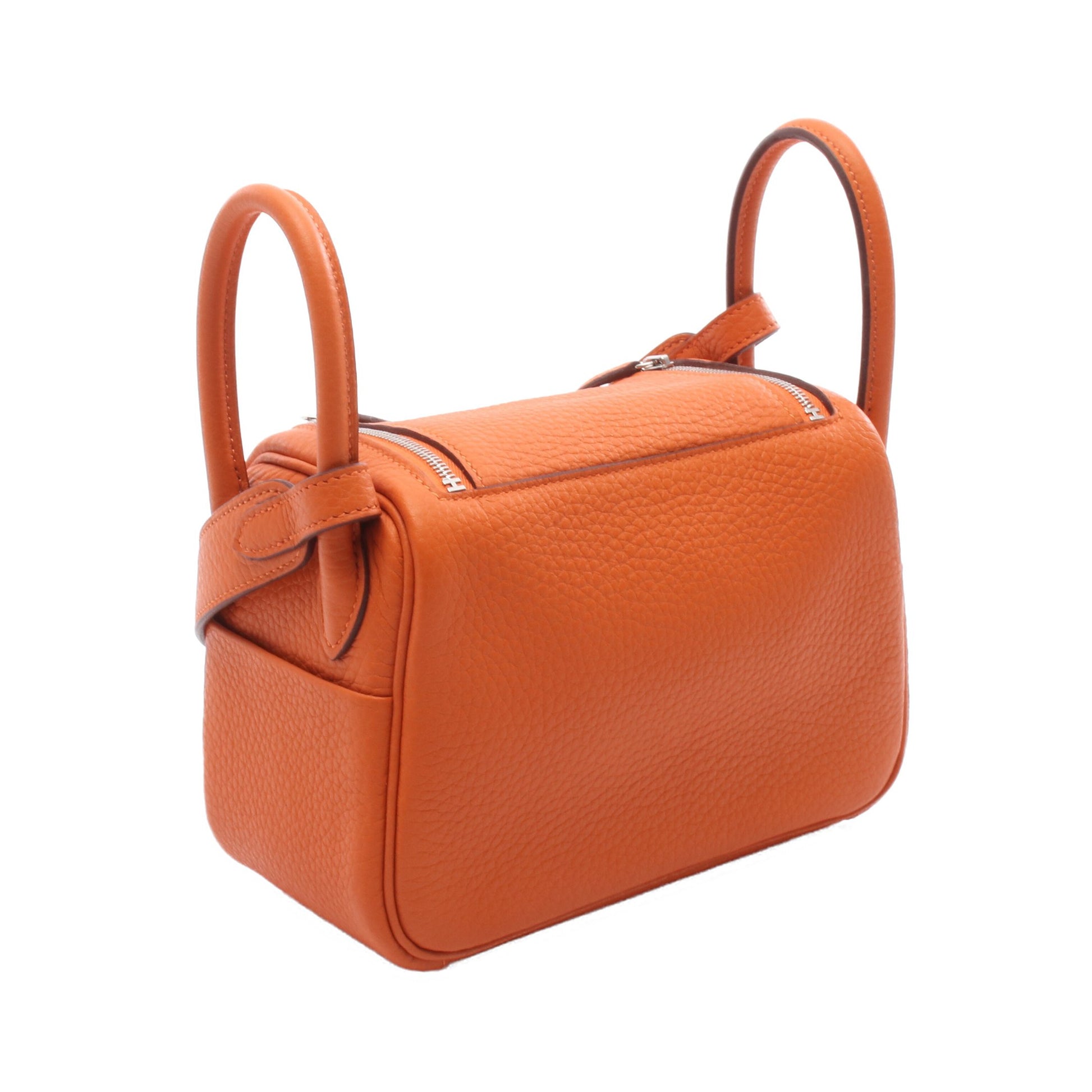 リンディ ミニ オレンジミニアン ショルダーバッグ トリヨンクレマンス オレンジ シルバー金具 B刻印 エルメス バッグ HERMES