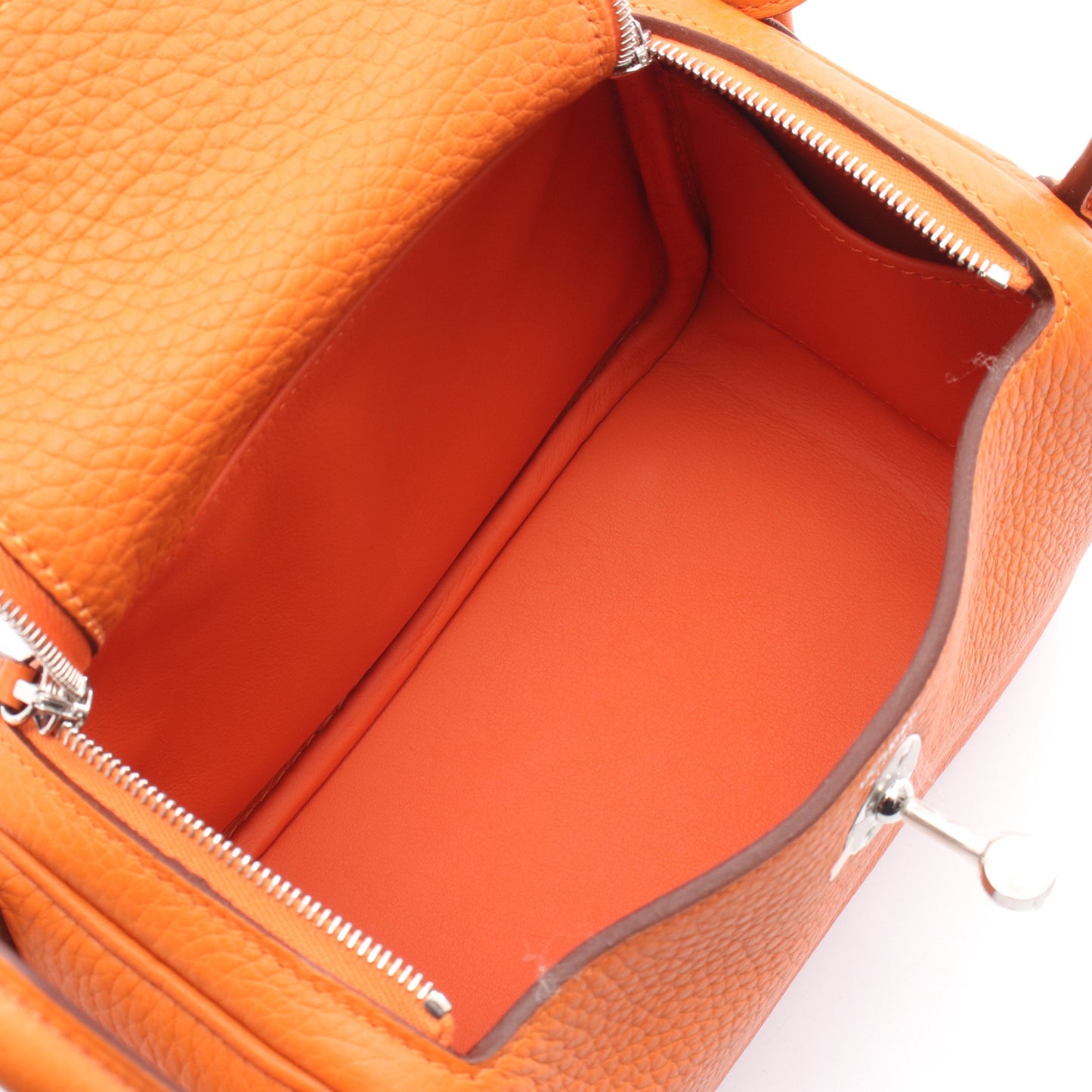 リンディ ミニ オレンジミニアン ショルダーバッグ トリヨンクレマンス オレンジ シルバー金具 B刻印 エルメス バッグ HERMES