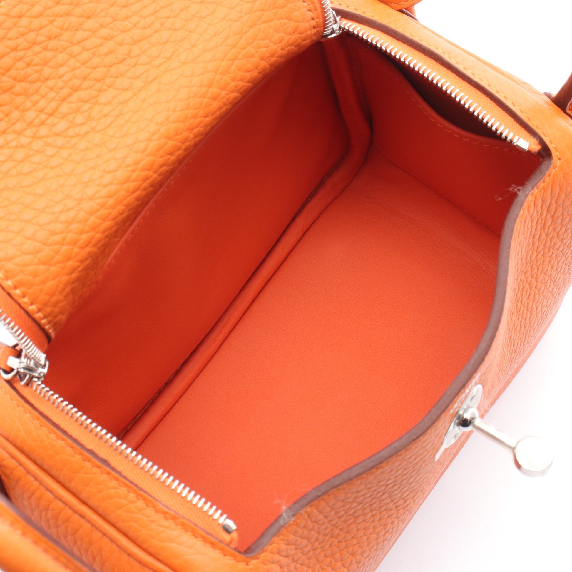 リンディ ミニ オレンジミニアン ショルダーバッグ トリヨンクレマンス オレンジ シルバー金具 B刻印 エルメス バッグ HERMES