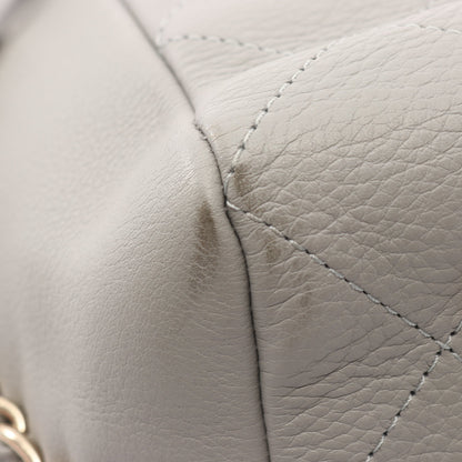 マトラッセ チェーンショルダーバッグ レザー グレー ゴールド金具 2WAY シャネル バッグ CHANEL