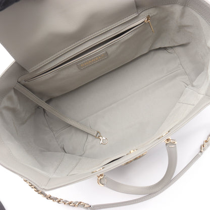 マトラッセ チェーンショルダーバッグ レザー グレー ゴールド金具 2WAY シャネル バッグ CHANEL