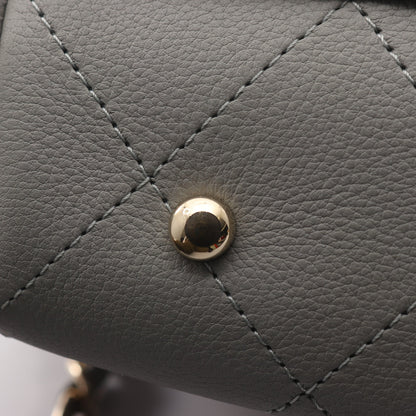 マトラッセ チェーンショルダーバッグ レザー グレー ゴールド金具 2WAY シャネル バッグ CHANEL