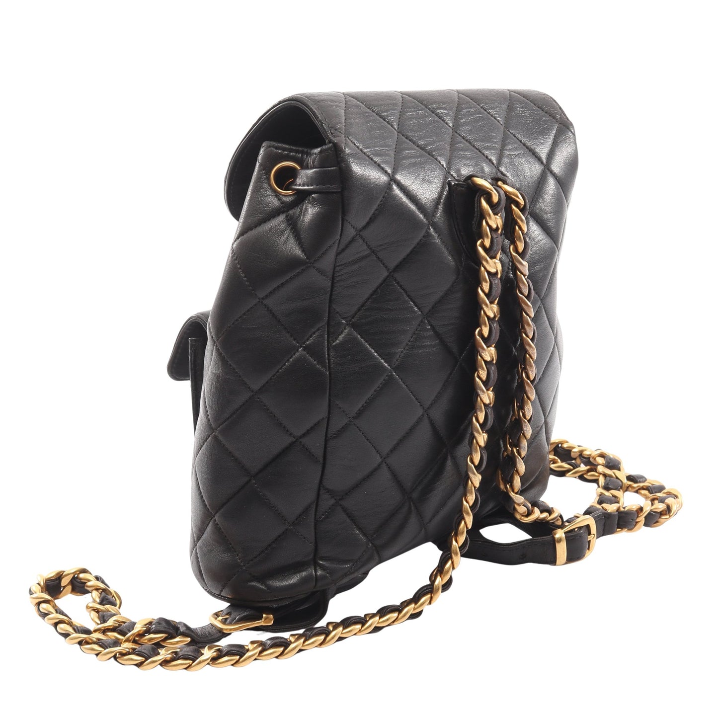 マトラッセ バックパック リュックサック ラムスキン ブラック ゴールド金具 シャネル バッグ CHANEL