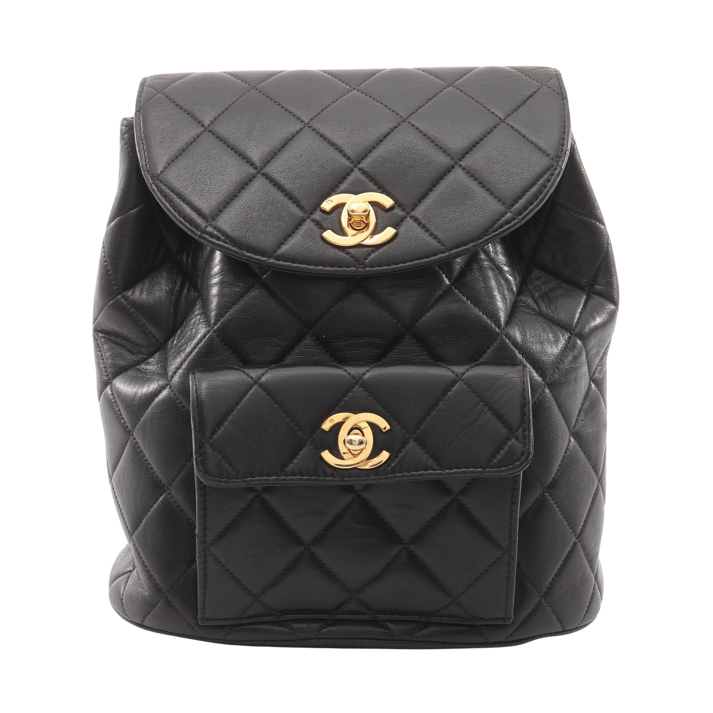 マトラッセ バックパック リュックサック ラムスキン ブラック ゴールド金具 シャネル バッグ CHANEL