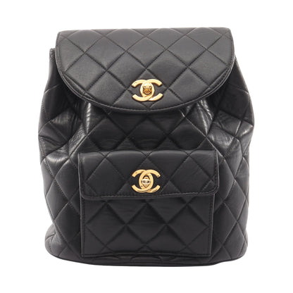 マトラッセ バックパック リュックサック ラムスキン ブラック ゴールド金具 シャネル バッグ CHANEL