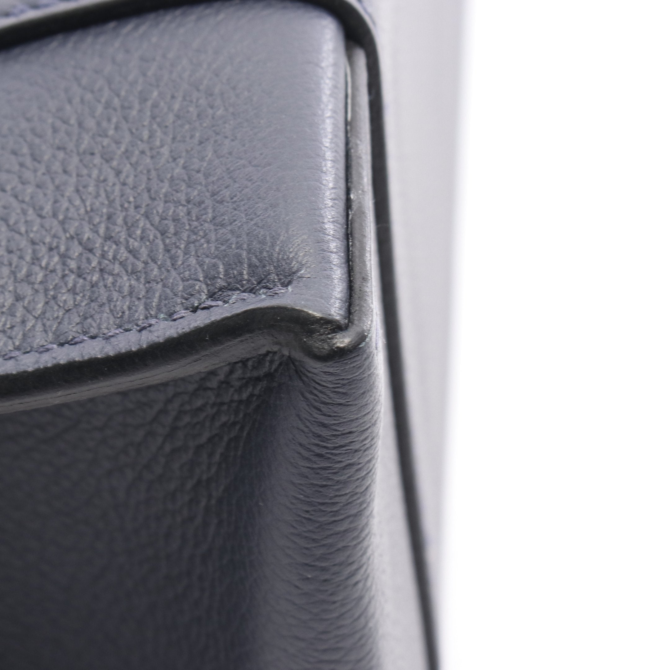 エルメス HERMES カバッシュ W刻印 ブルーニュイ シルバー金具 エヴァ―グレイン ユニセックス ショルダーバッグ エルメス HERMES カバッシュ W刻印 ブルーニュイ シルバー金具 エヴァ