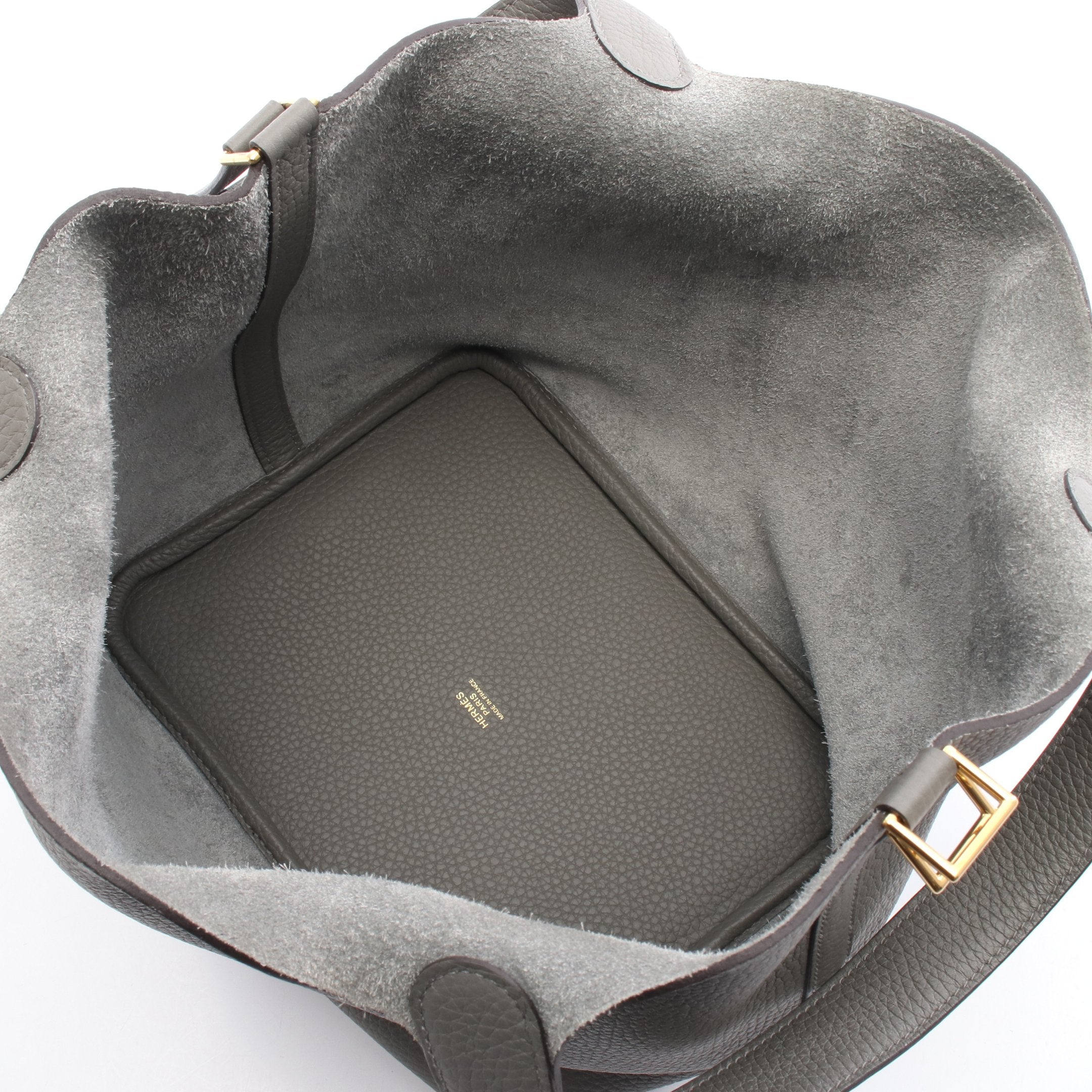 HERMES(エルメス) ピコタンロックMM グリメイヤー グレー トリヨンクレマンス ゴールド金具 Z刻印 ハンドバッグ トートバッグ レディース 40802165143【中古】【アラモード】 ピコタンロックMM グリメイヤー ハンドバッグ トリヨンクレマンス