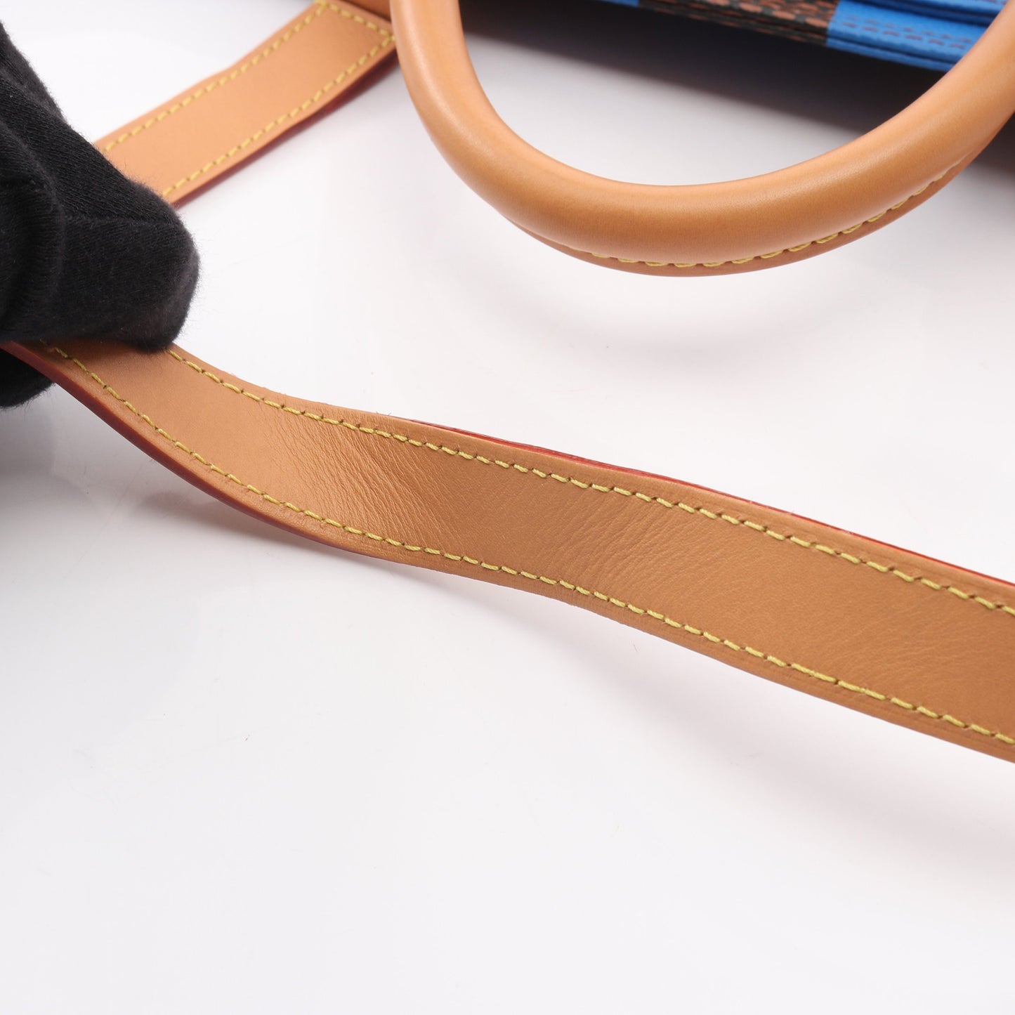 サックプラ ソフトEW ダミエポップ ショルダーバッグ トートバッグ PVC レザー ブラウン ブルー 2WAY ルイヴィトン バッグ LOUIS VUITTON