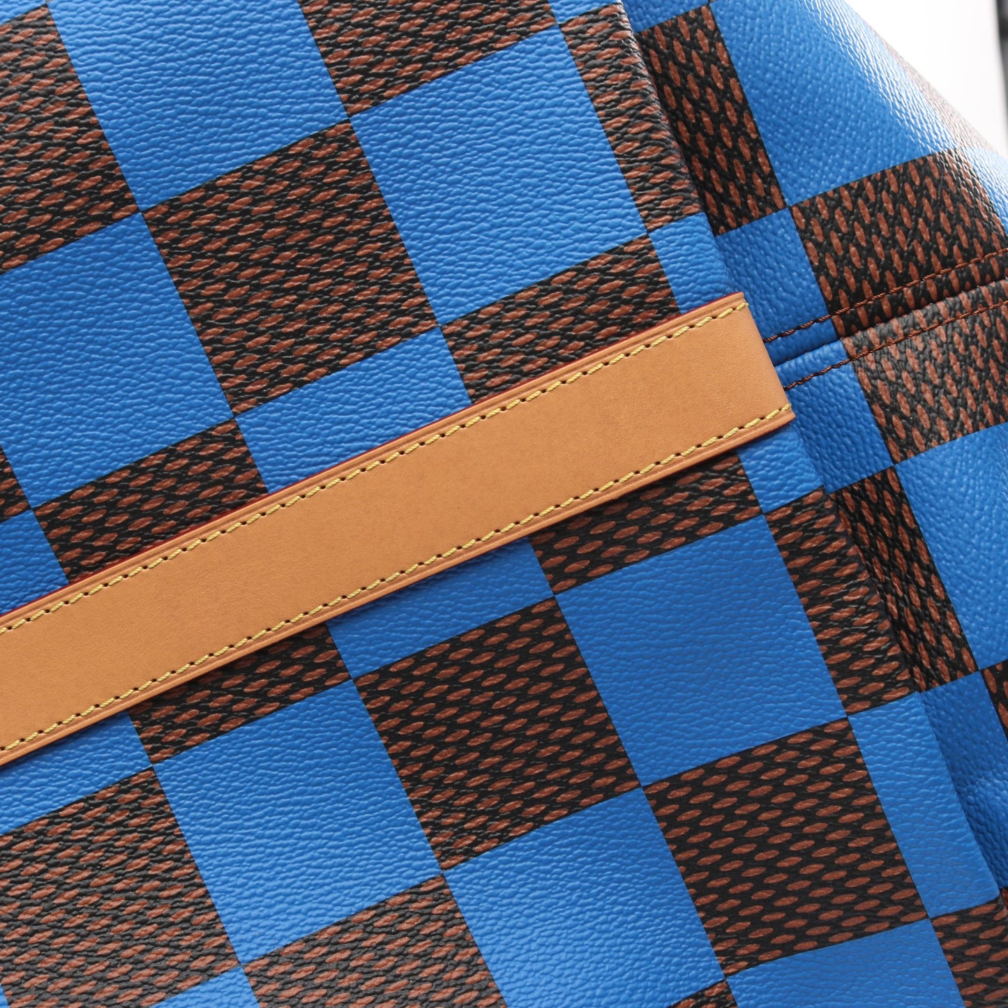 サックプラ ソフトEW ダミエポップ ショルダーバッグ トートバッグ PVC レザー ブラウン ブルー 2WAY ルイヴィトン バッグ LOUIS VUITTON