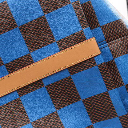 サックプラ ソフトEW ダミエポップ ショルダーバッグ トートバッグ PVC レザー ブラウン ブルー 2WAY ルイヴィトン バッグ LOUIS VUITTON
