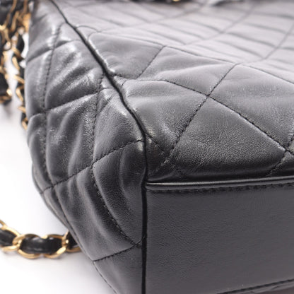 マトラッセ チェーンショルダーバッグ チェーントートバッグ ラムスキン ブラック ゴールド金具 シャネル バッグ CHANEL