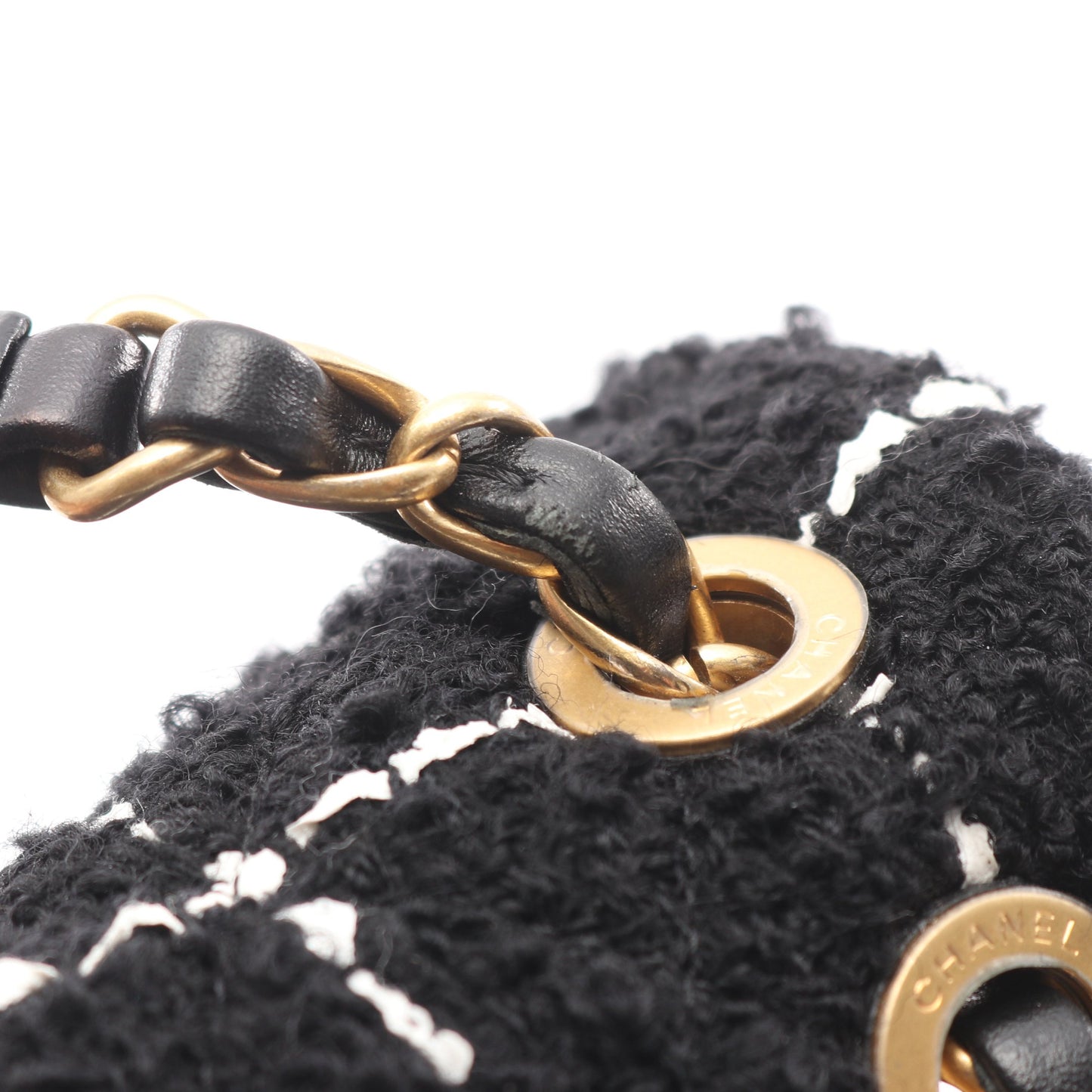 マトラッセ バックパック リュックサック チェック ファブリック レザー ブラック ゴールド金具 シャネル バッグ CHANEL