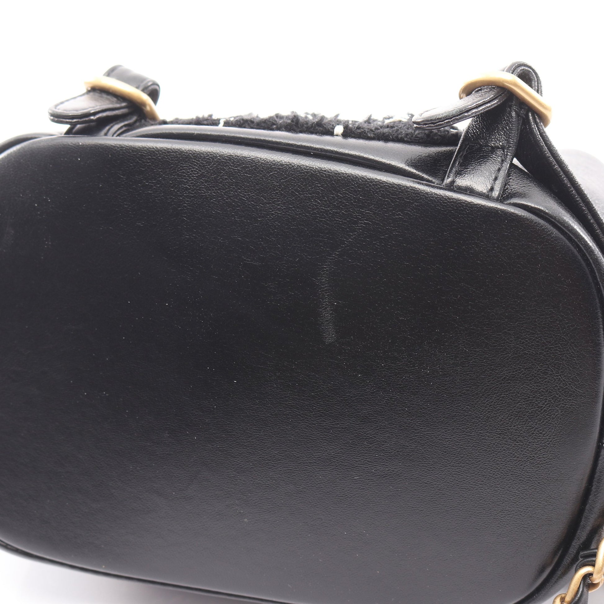 マトラッセ バックパック リュックサック チェック ファブリック レザー ブラック ゴールド金具 シャネル バッグ CHANEL