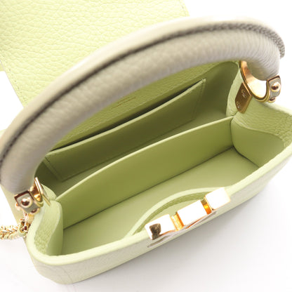 カプシーヌ MINI ハンドバッグ レザー イエローグリーン オフホワイト グレーグリーン 2WAY ルイヴィトン バッグ LOUIS VUITTON