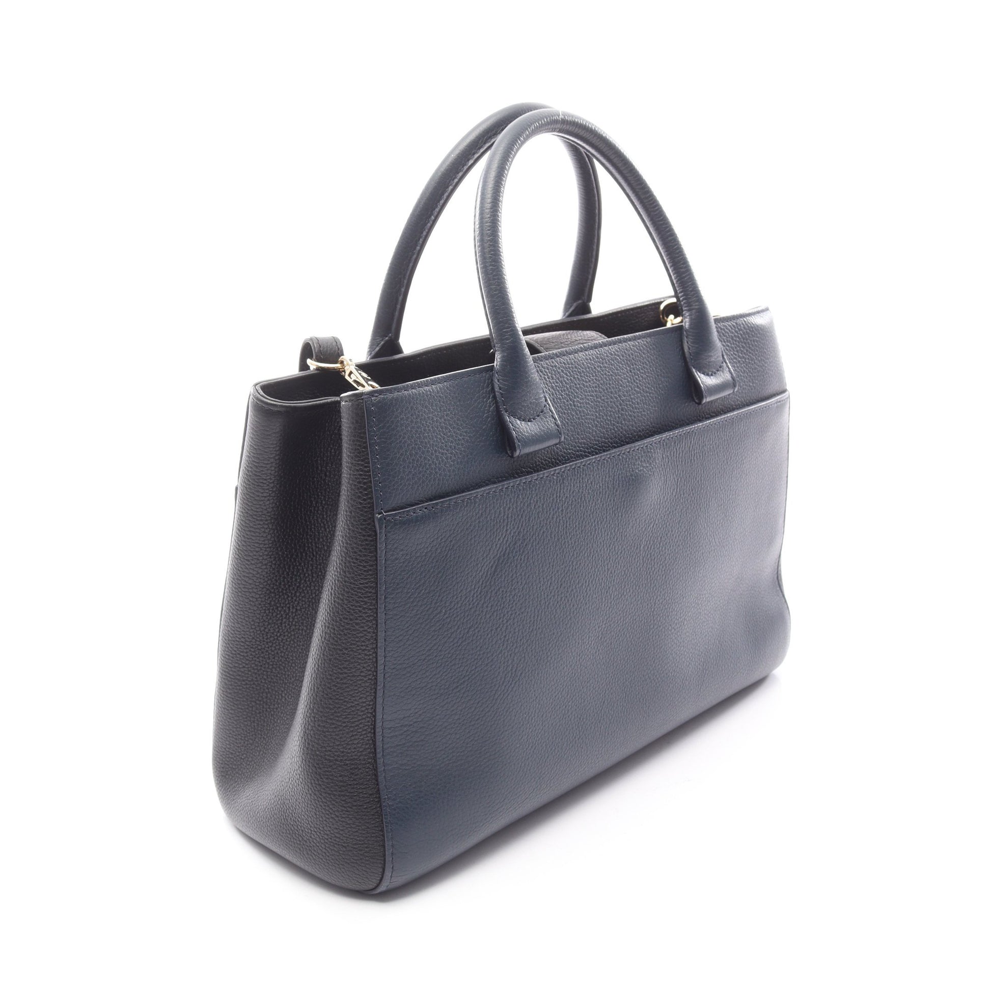 ネオエグゼクティブトート ハンドバッグ トートバッグ レザー ネイビー ブラック ゴールド金具 2WAY シャネル バッグ CHANEL