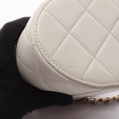 マトラッセ バニティバッグ チェーンショルダーバッグ ラムスキン オフホワイト ゴールド金具 シャネル バッグ CHANEL