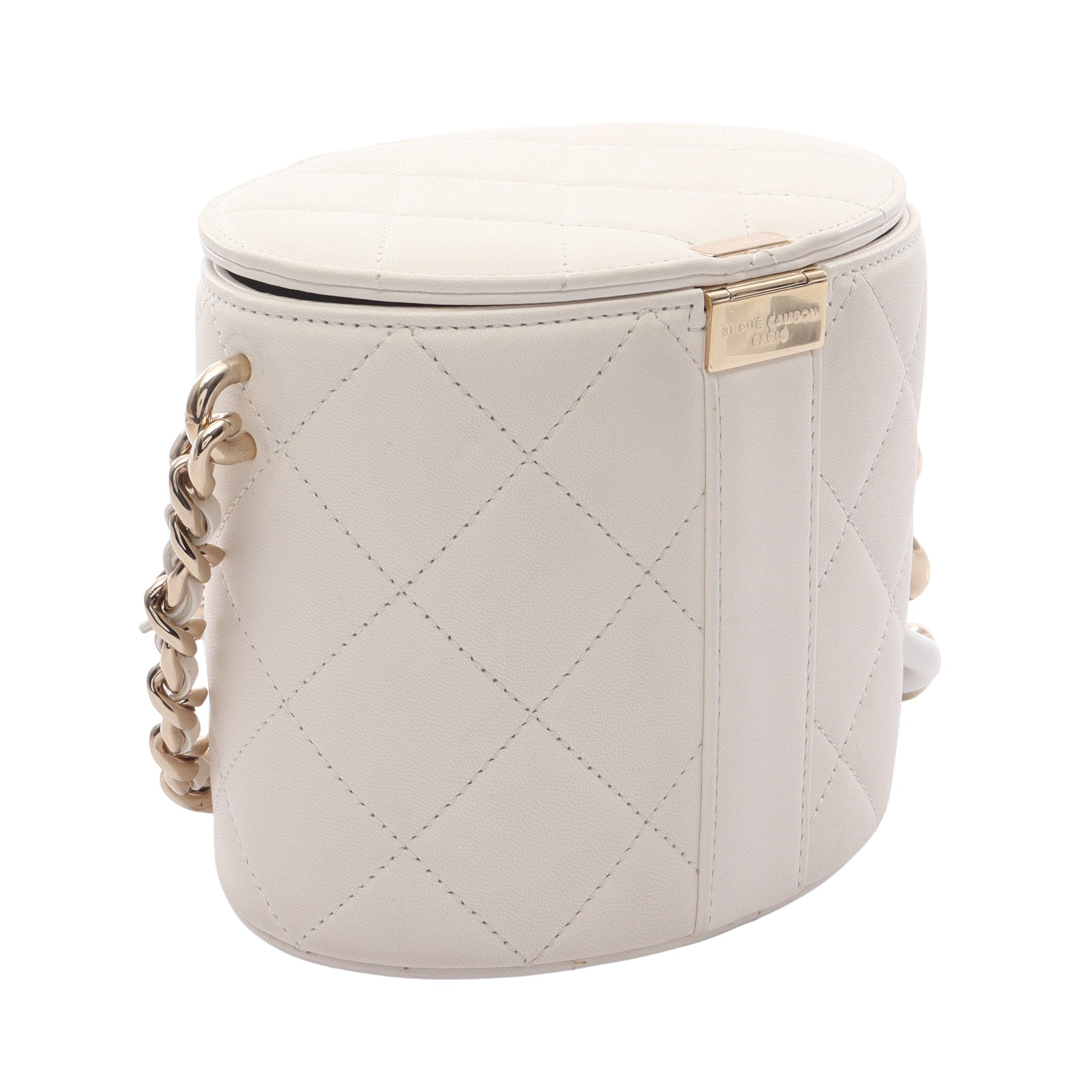 マトラッセ バニティバッグ チェーンショルダーバッグ ラムスキン オフ