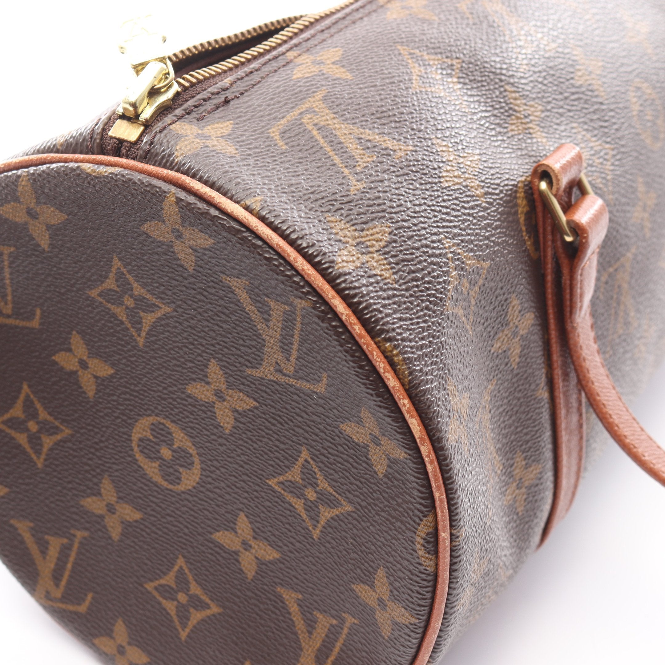 パピヨン30 モノグラム 旧型 ハンドバッグ PVC レザー ブラウン ルイ