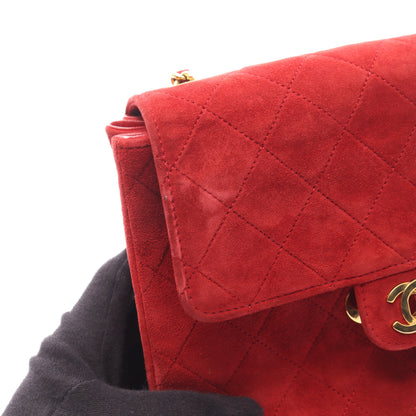 チェーンショルダーバッグ スエード レッド ゴールド金具 シャネル バッグ CHANEL