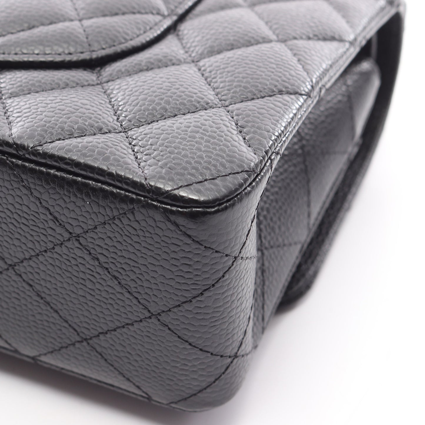 マトラッセ Wフラップ Wチェーンショルダーバッグ キャビアスキン ブラック ゴールド金具 シャネル バッグ CHANEL