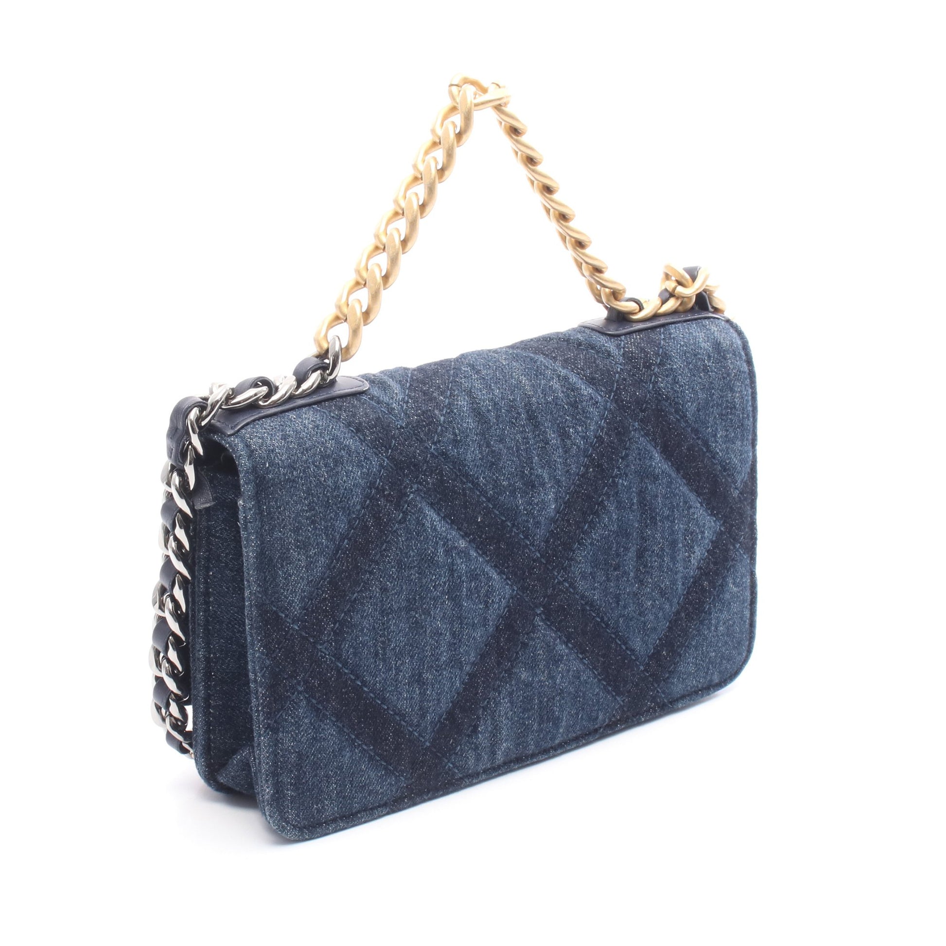 19 ディズヌフ チェーンウォレット デニム インディゴブルー コンビ金具 2WAY シャネル バッグ CHANEL