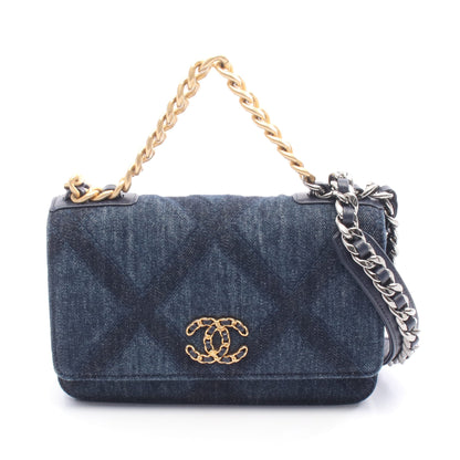 19 ディズヌフ チェーンウォレット デニム インディゴブルー コンビ金具 2WAY シャネル バッグ CHANEL