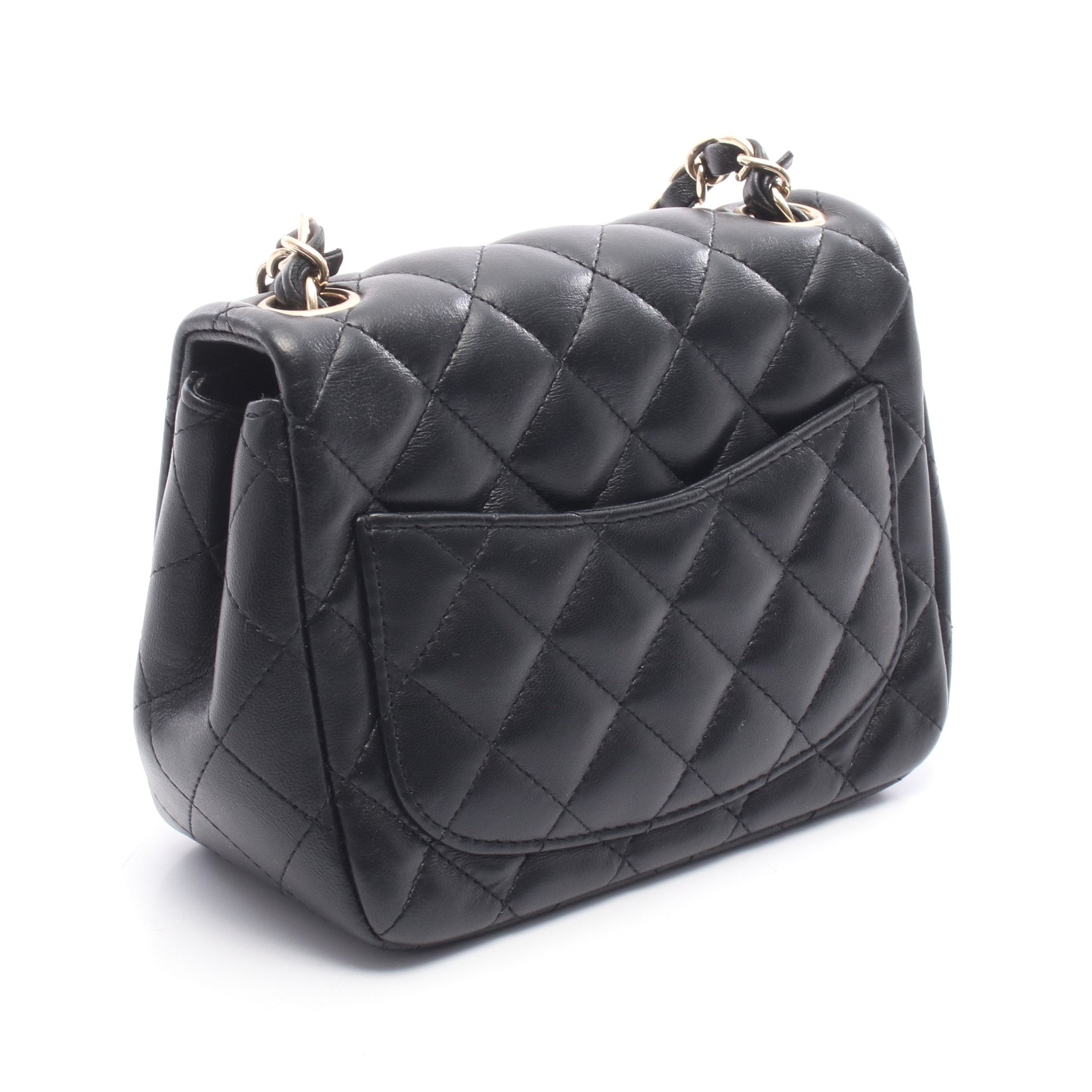 ミニマトラッセ チェーンショルダーバッグ ラムスキン ブラック