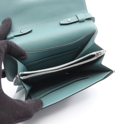 ミニ コンヴォワイユール シエル ショルダーバッグ エバーカラー ブルーグリーン シルバー金具 □R刻印 エルメス バッグ HERMES