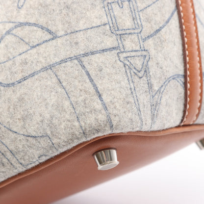 ピコタンPM フォーブ ハンドバッグ フェルト ヴォースイフト グレー ブラウン シルバー金具 □L刻印 エルメス バッグ HERMES