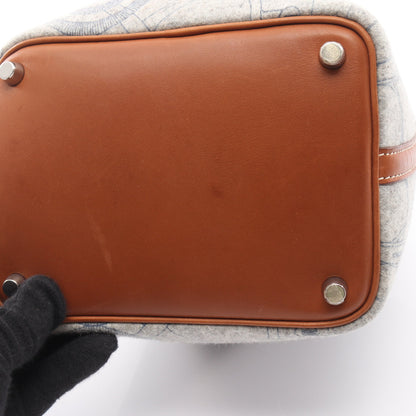 ピコタンPM フォーブ ハンドバッグ フェルト ヴォースイフト グレー ブラウン シルバー金具 □L刻印 エルメス バッグ HERMES