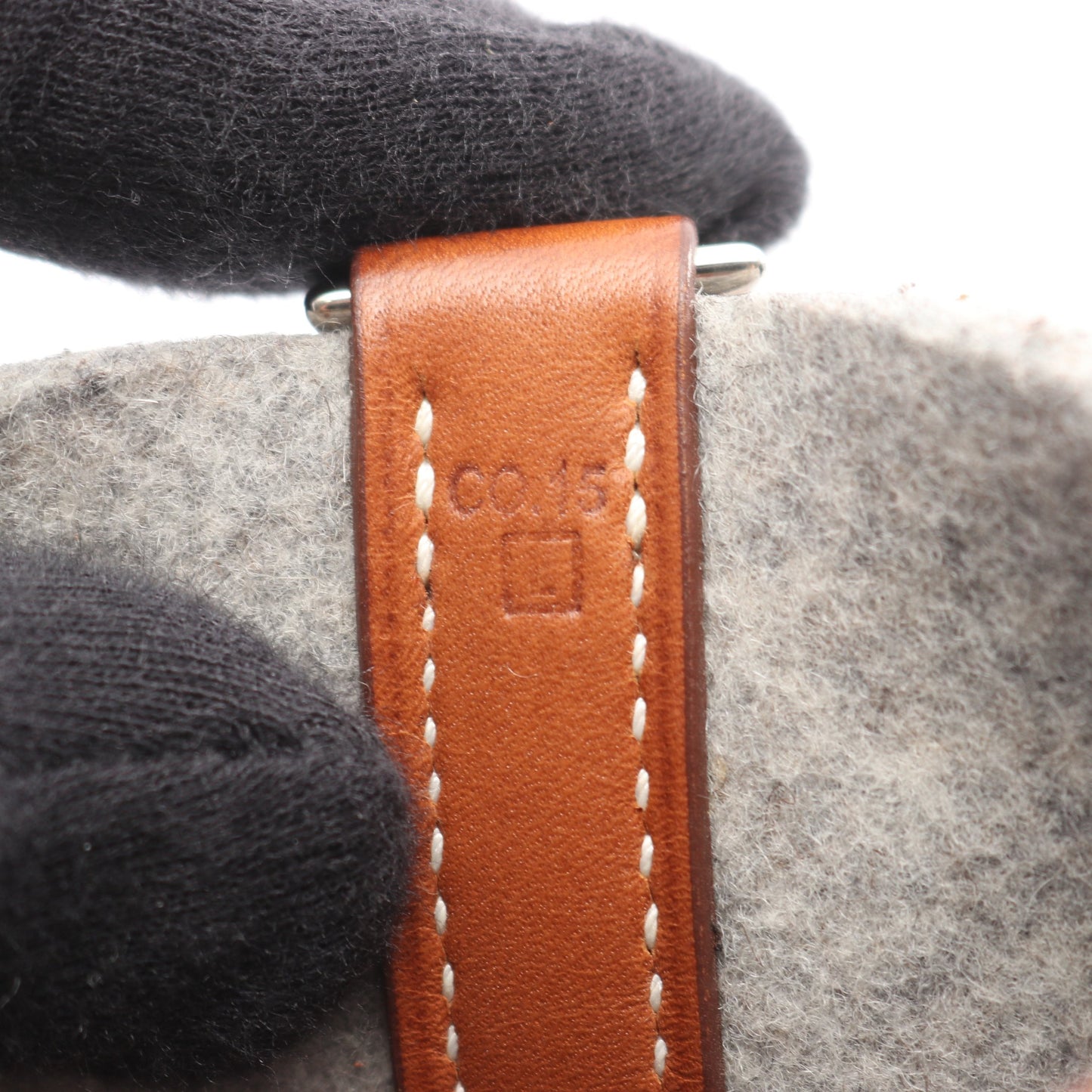 ピコタンPM フォーブ ハンドバッグ フェルト ヴォースイフト グレー ブラウン シルバー金具 □L刻印 エルメス バッグ HERMES