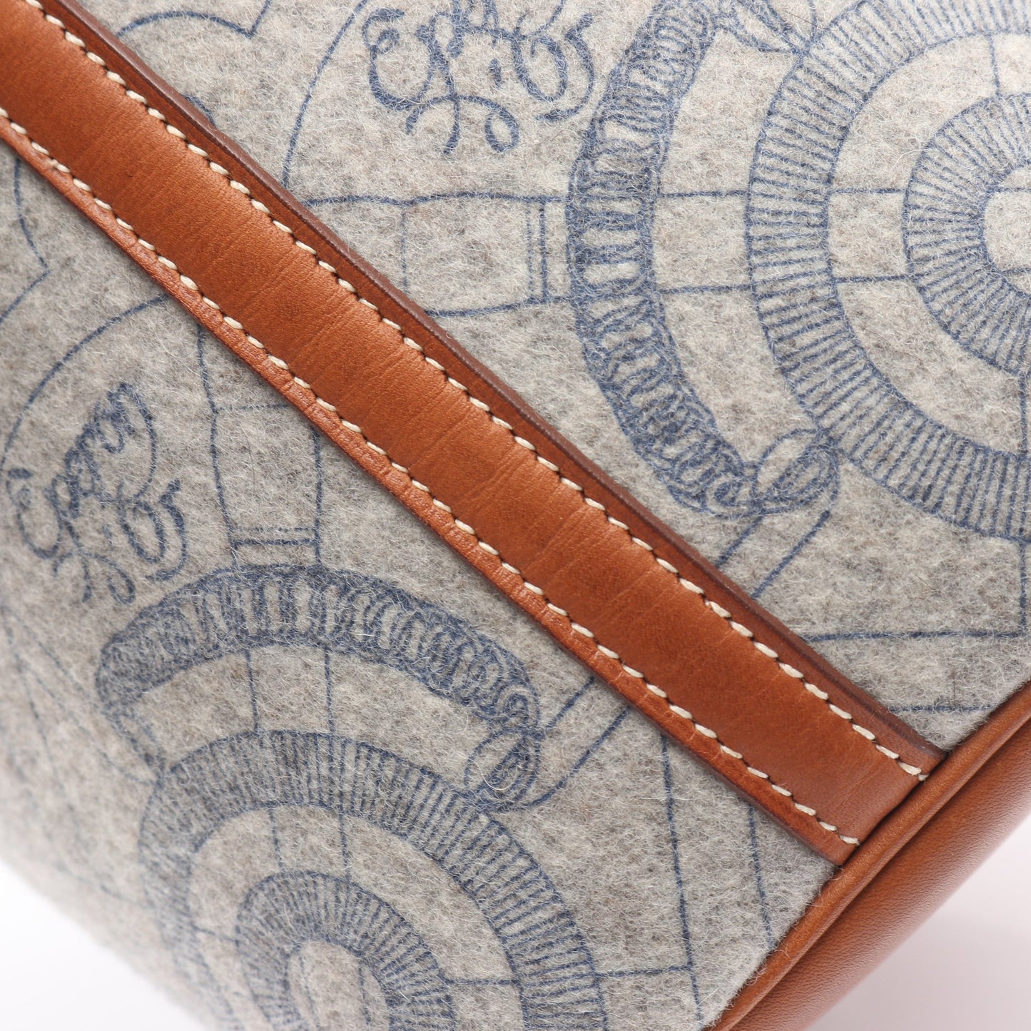 ピコタンPM フォーブ ハンドバッグ フェルト ヴォースイフト グレー ブラウン シルバー金具 □L刻印 エルメス バッグ HERMES