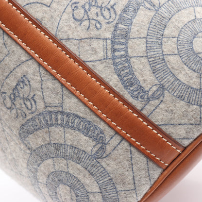 ピコタンPM フォーブ ハンドバッグ フェルト ヴォースイフト グレー ブラウン シルバー金具 □L刻印 エルメス バッグ HERMES