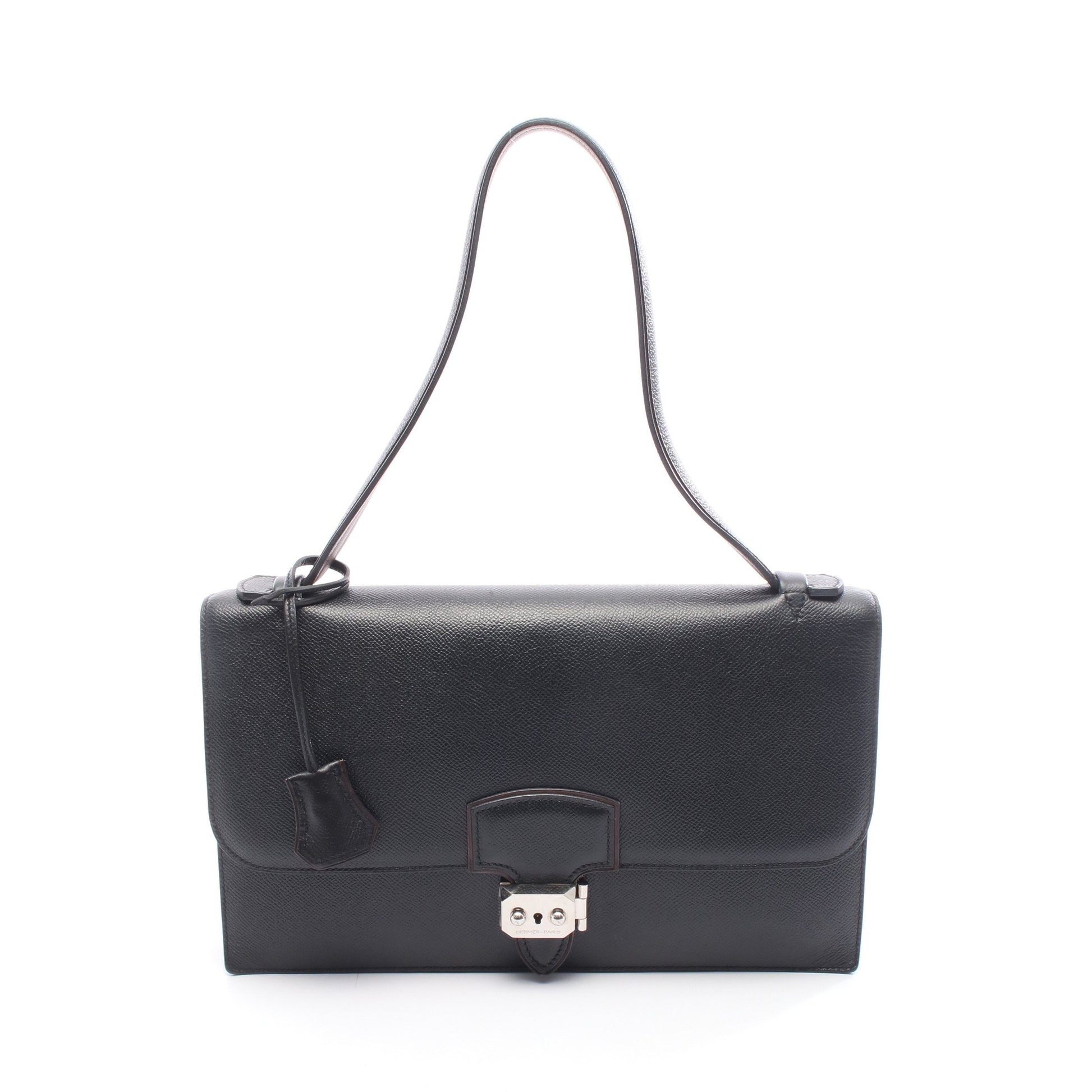 イリコエラン32 ワンショルダーバッグ ヴォーエプソン ブラック シルバー金具 □O刻印 エルメス バッグ HERMES