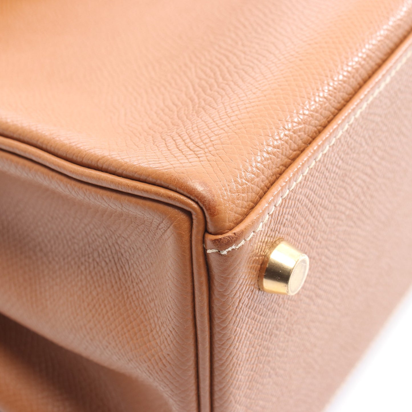 ケリー32 ゴールド ハンドバッグ クシュベル ブラウン ゴールド金具 2WAY □C刻印 エルメス バッグ HERMES