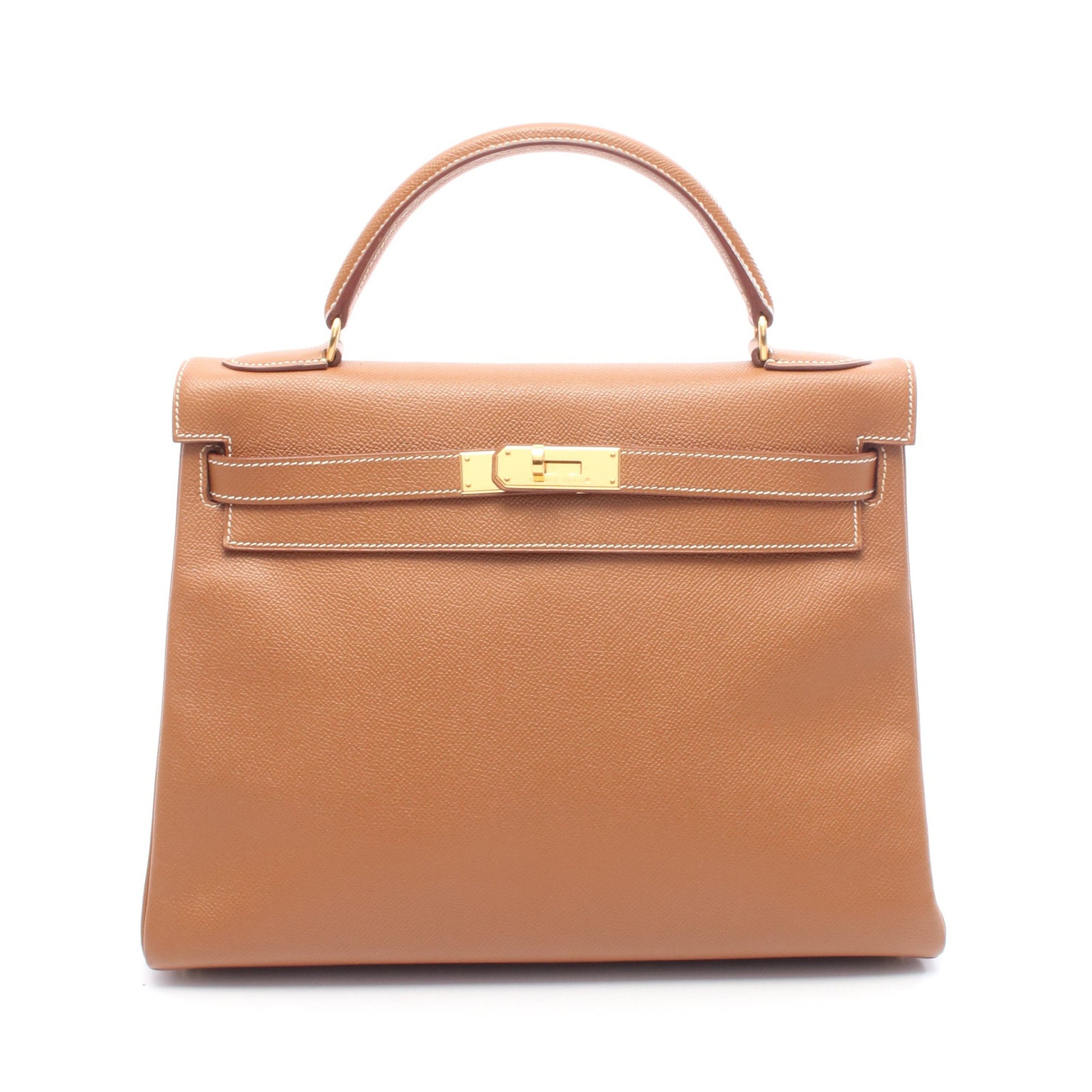ケリー32 ゴールド ハンドバッグ クシュベル ブラウン ゴールド金具 2WAY □C刻印 エルメス バッグ HERMES