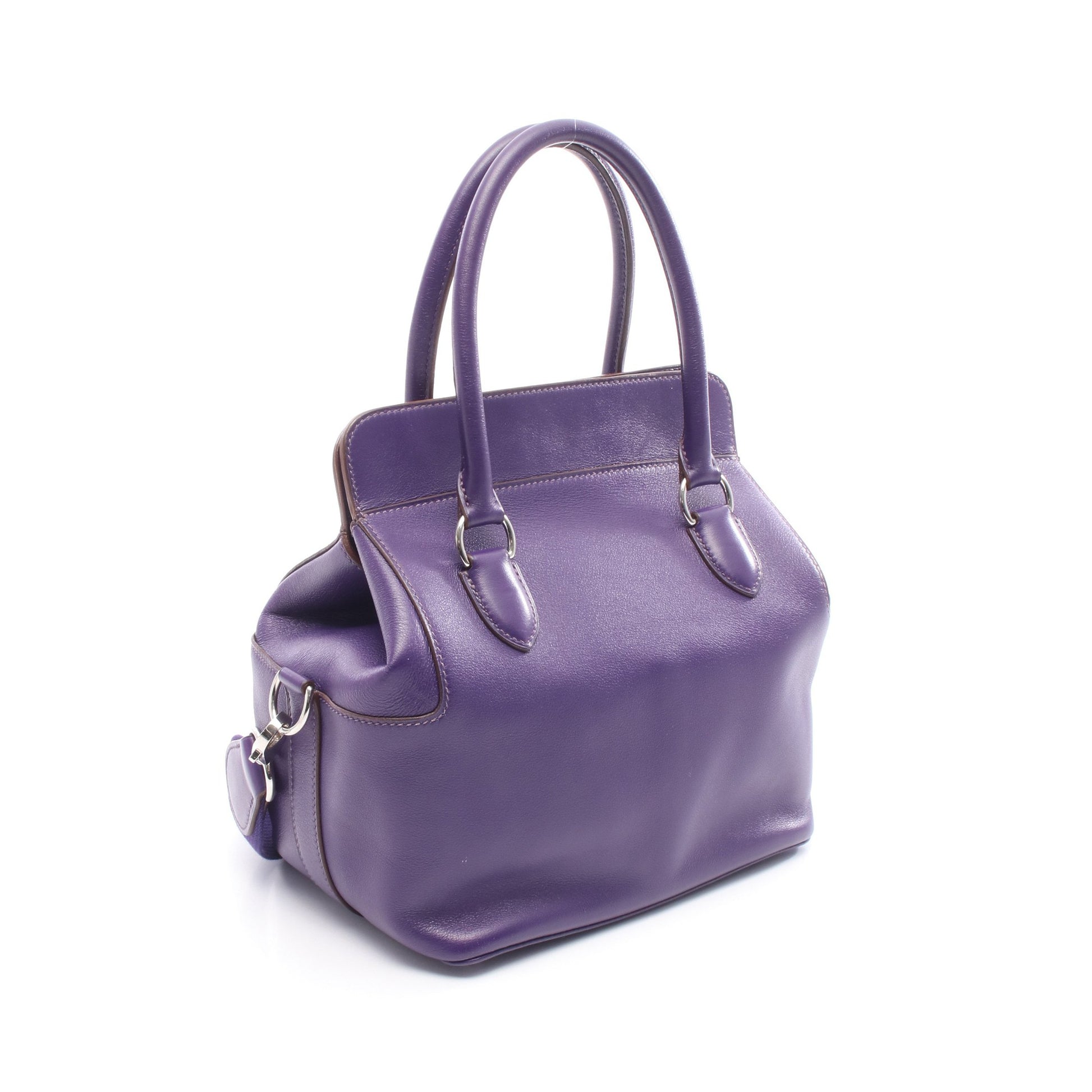 ツールボックス20 アイリス ハンドバッグ ヴォースイフト パープル シルバー金具 2WAY □N刻印 エルメス バッグ HERMES