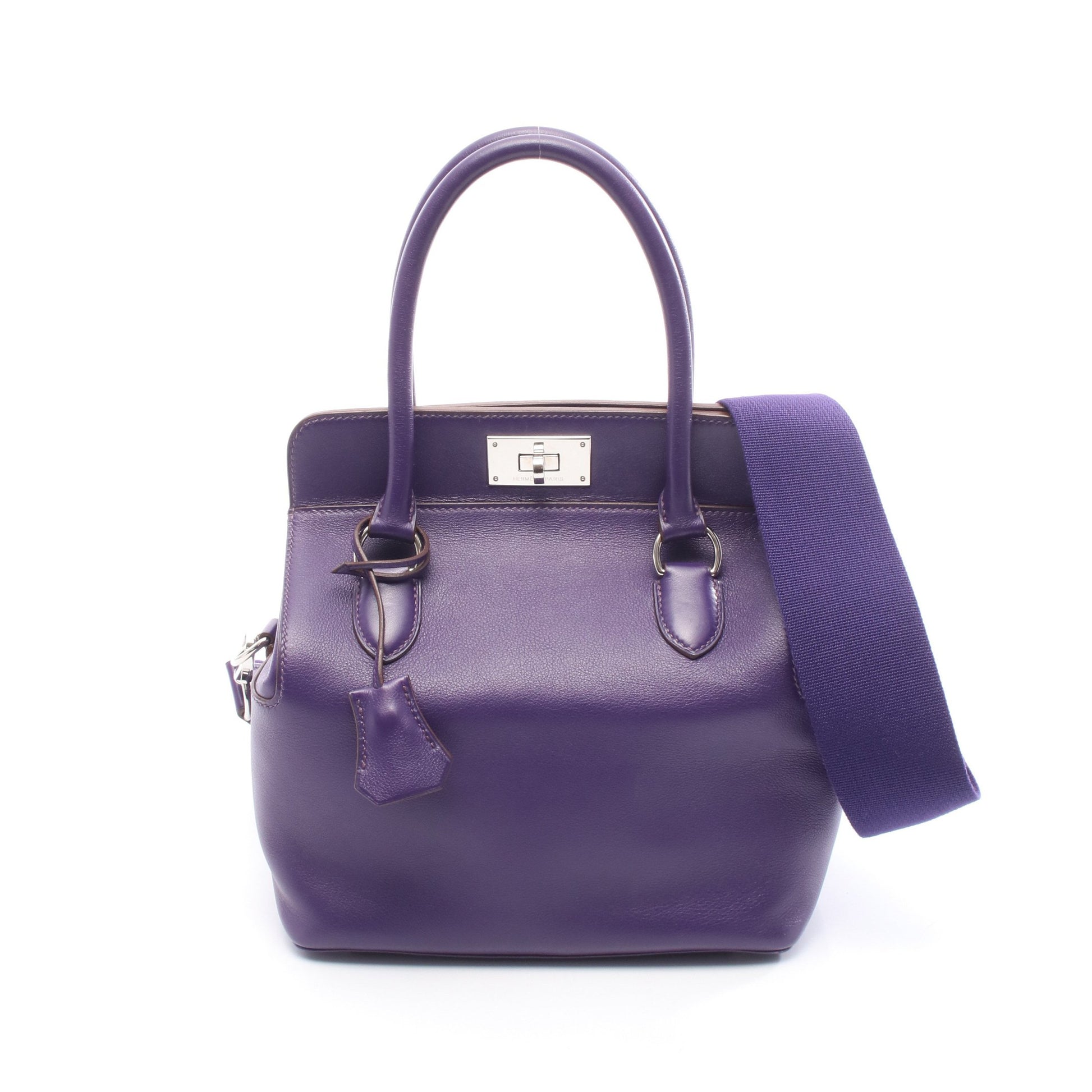 ツールボックス20 アイリス ハンドバッグ ヴォースイフト パープル シルバー金具 2WAY □N刻印 エルメス バッグ HERMES