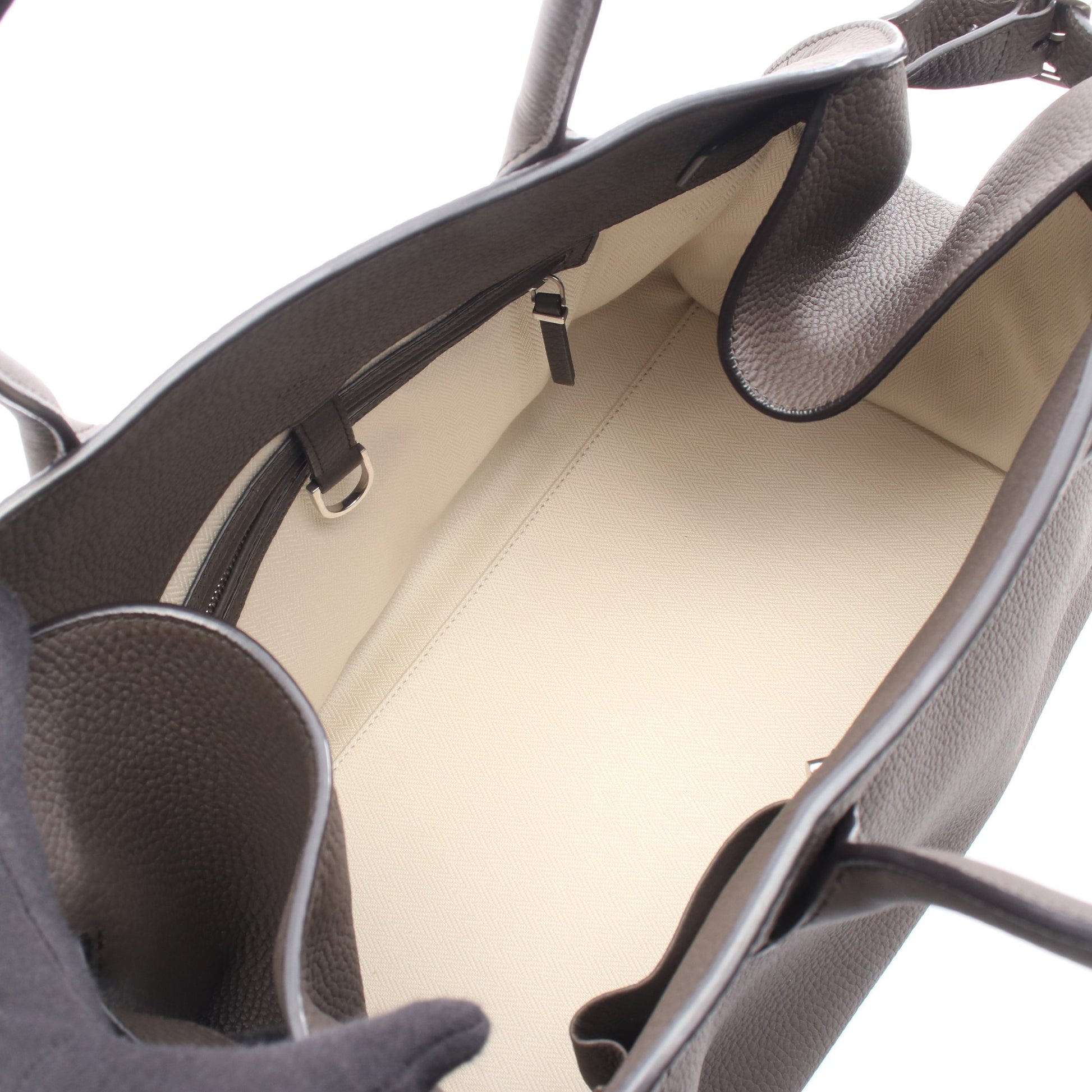 SOFT MARGAUX 15 マルゴー ハンドバッグ レザー グレーブラウン ザロウ バッグ THE ROW