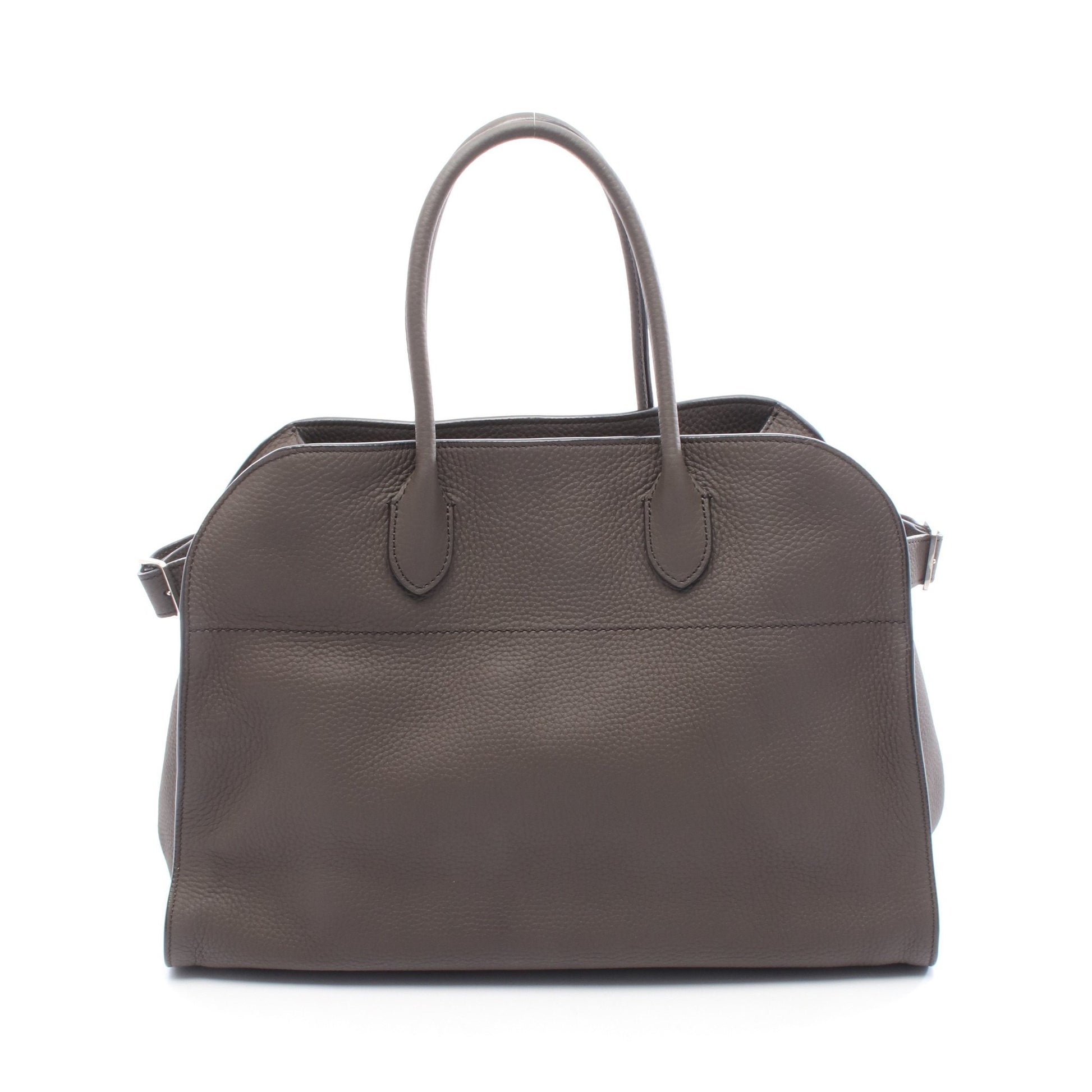SOFT MARGAUX 15 マルゴー ハンドバッグ レザー グレーブラウン ザロウ バッグ THE ROW